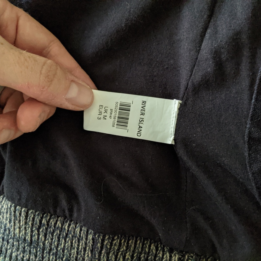 River Island Men's M Sweater/Bomber Jacket - Navy - Picture 9 of 9